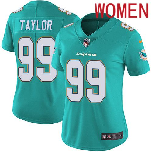 Women Miami Dolphins #99 Jason Taylor Nike Green Vapor Limited NFL Jersey->women nfl jersey->Women Jersey